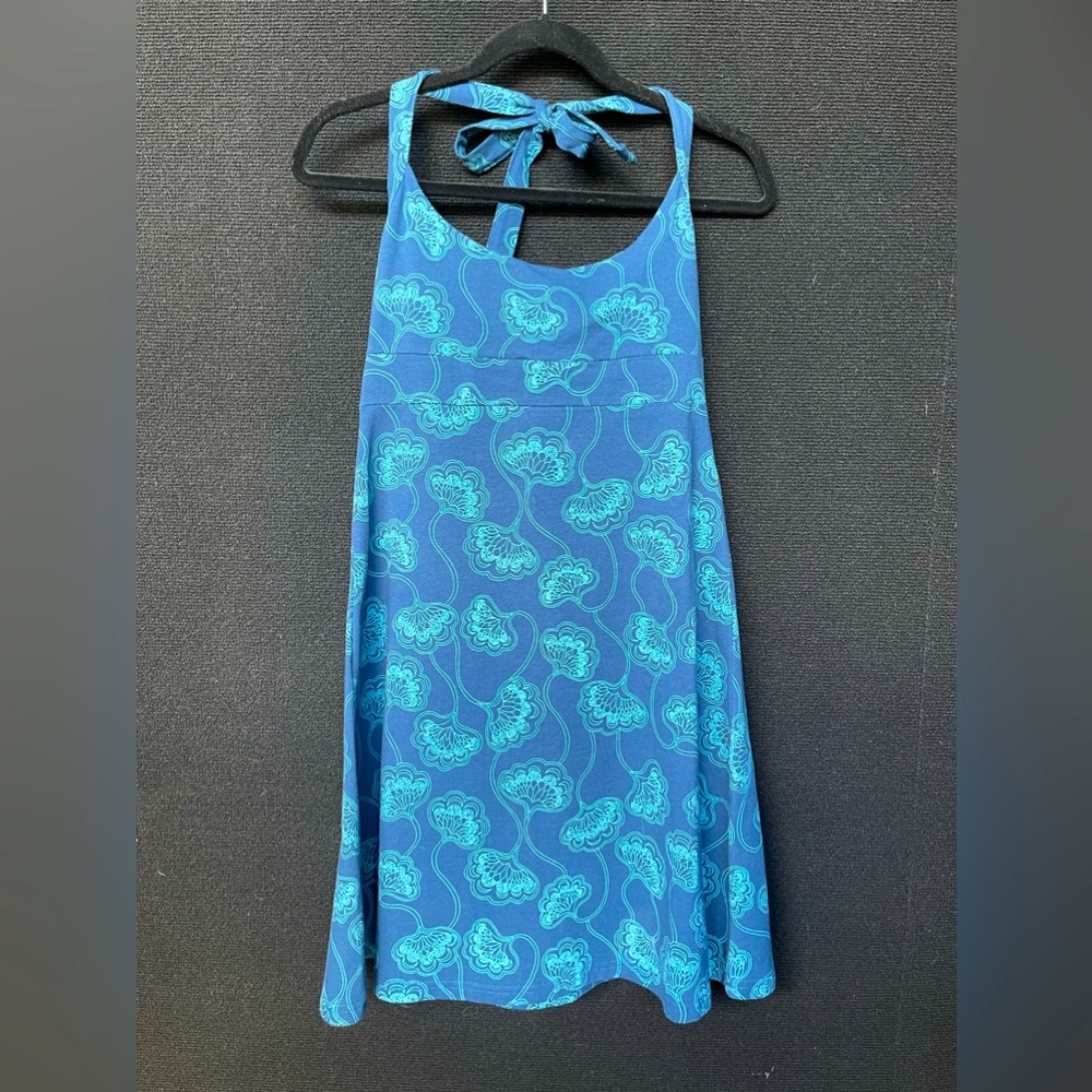 Patagonia organic cotton blue floral halter dress